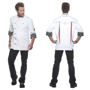 Veste de cuisine rock chef homme manches longues Blancblanc