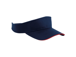 Visière bleu marine/rouge en coton